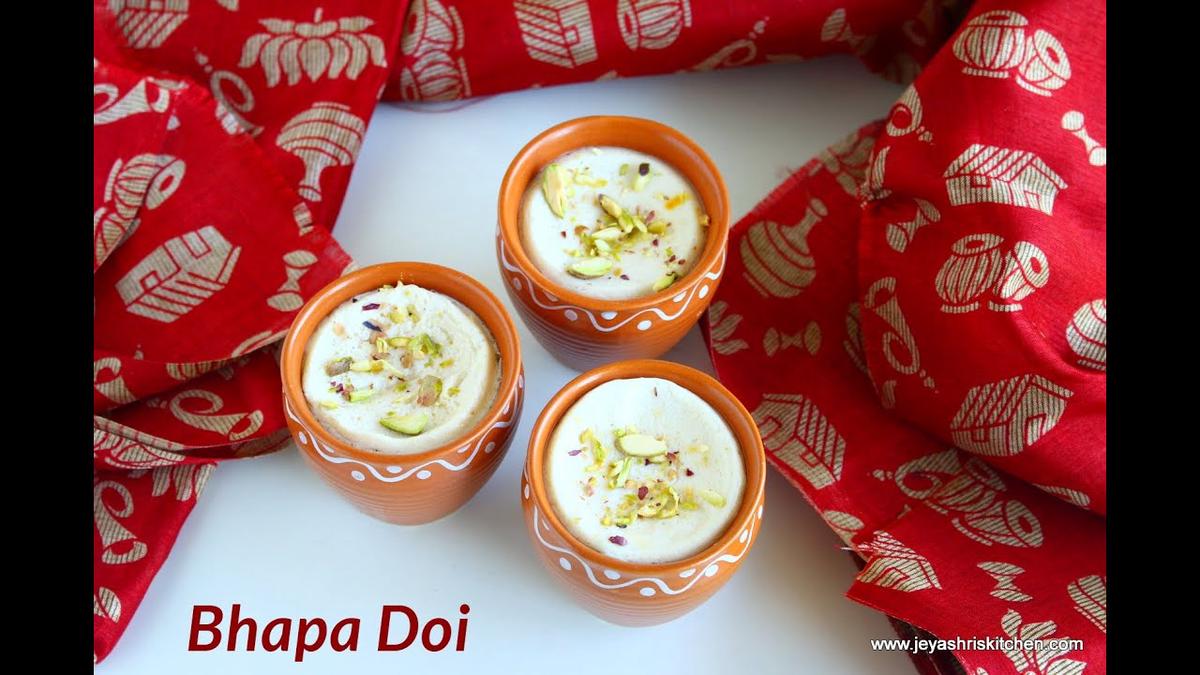 Bhapa Doi recipe Steamed yogurt pudding 2 ingredient Bengali dessert