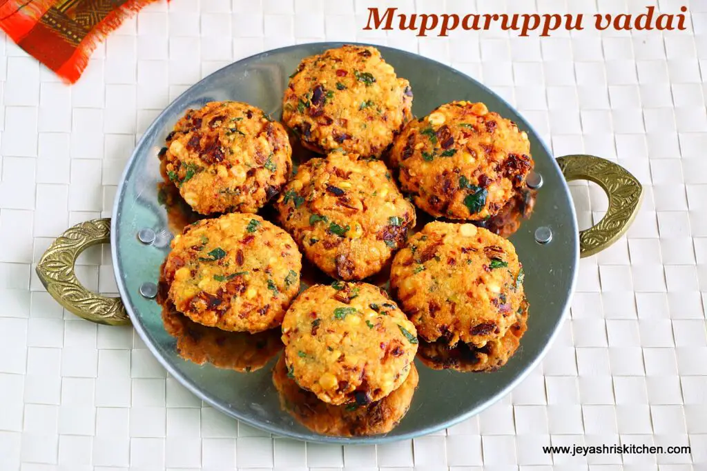 Mupparuppu vadai recipe