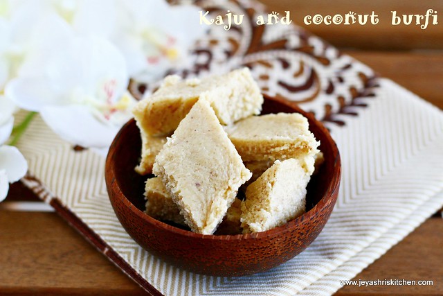 Cashew coconut burfi recipe