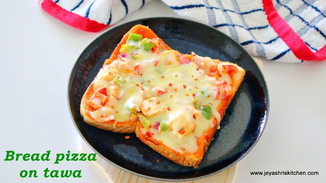 Bread pizza on tawa