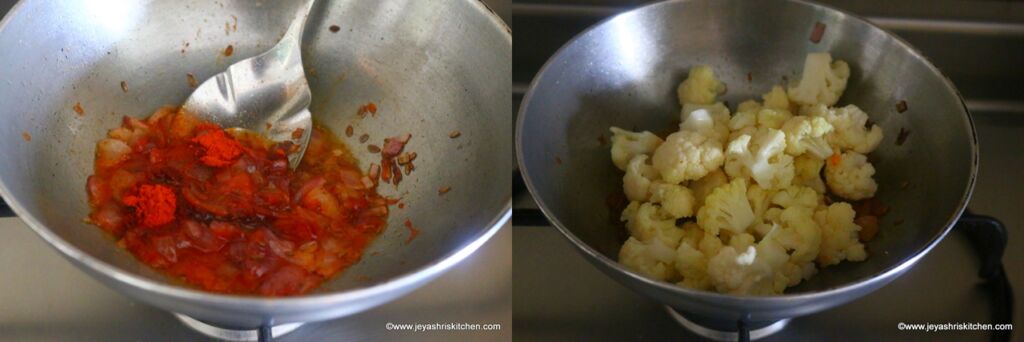 Cauliflower with masala