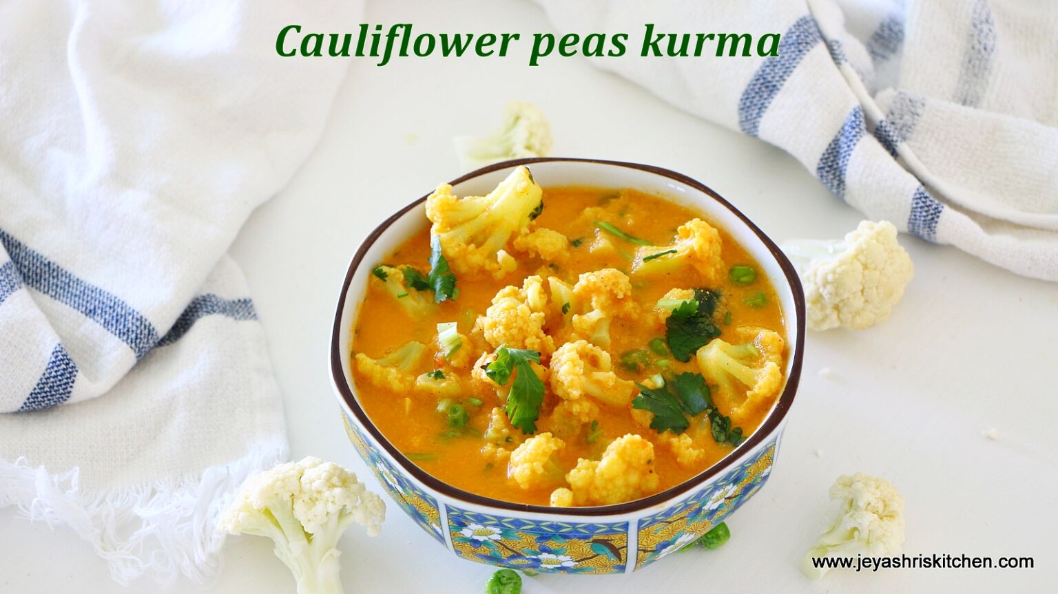Cauliflower peas kurma recipe Jeyashris kitchen