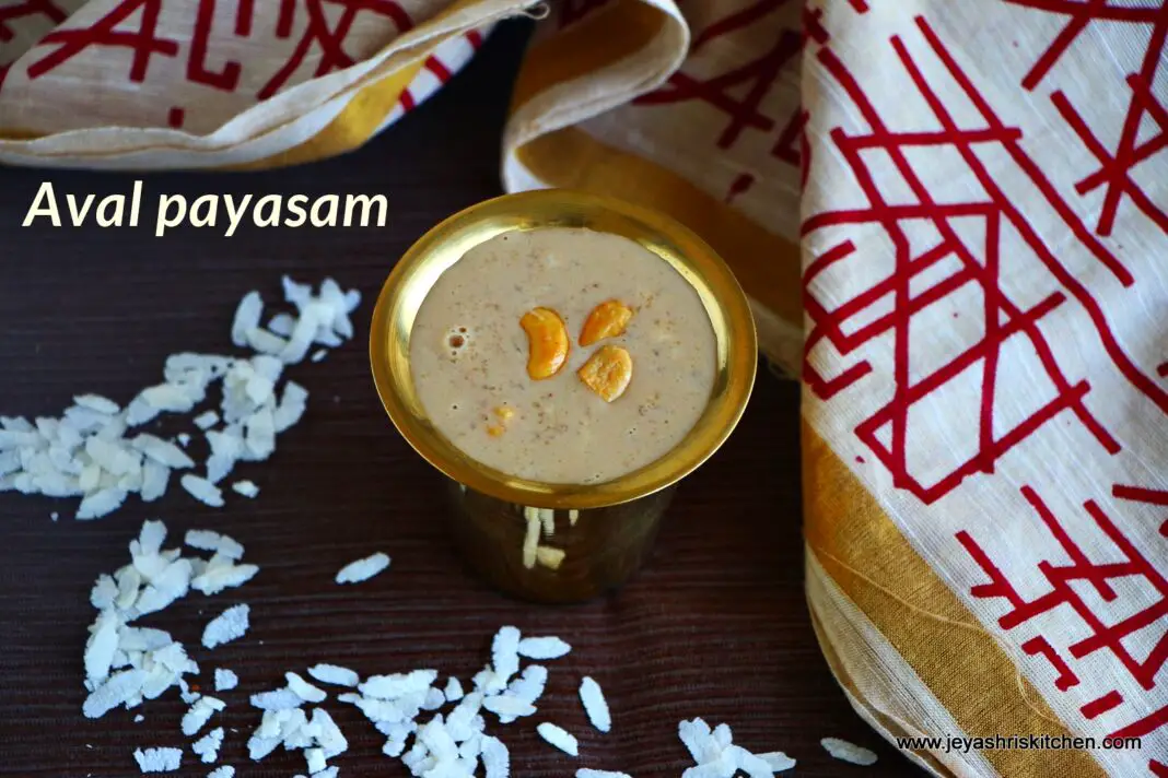 Aval payasam with jaggery