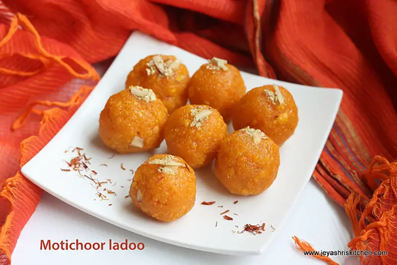 Motichoor ladoo | easy diwali sweet recipes | motichur laddu recipe - Jeyashri's Kitchen