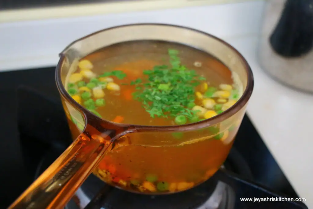 Coriander lemon veg soup