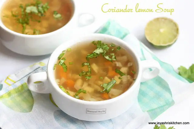 Coriander lemon soup