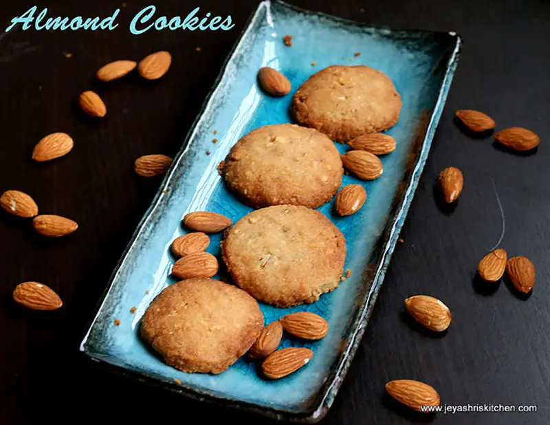 whole-wheat almond eggless cookies