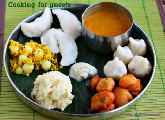 Kozhukattai, Ven pongal, Sambar | Cooking for guests 28 Kozhukattai, Ven pongal, Sambar