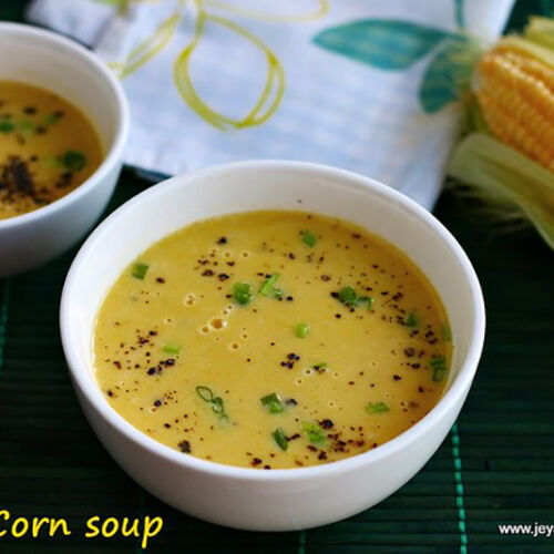 Sweet corn soup Jeyashri's Kitchen