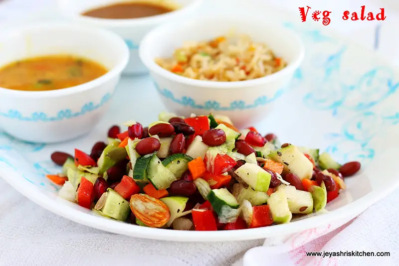 Vegetarian Salad with easy dressing ideas
