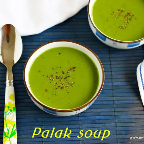 Spinach soup Jeyashri's Kitchen