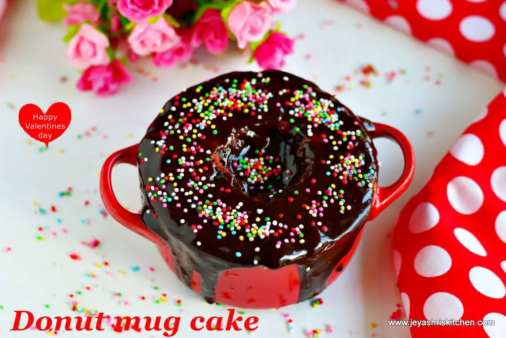 Eggless donut cake Donut mug cake