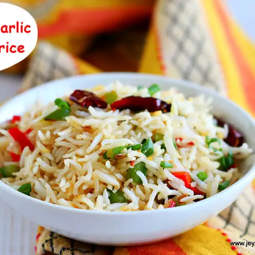 chilli garlic fried rice Jeyashri's Kitchen