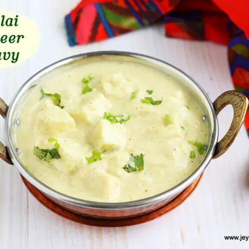 Paneer in white gravy Jeyashri's Kitchen