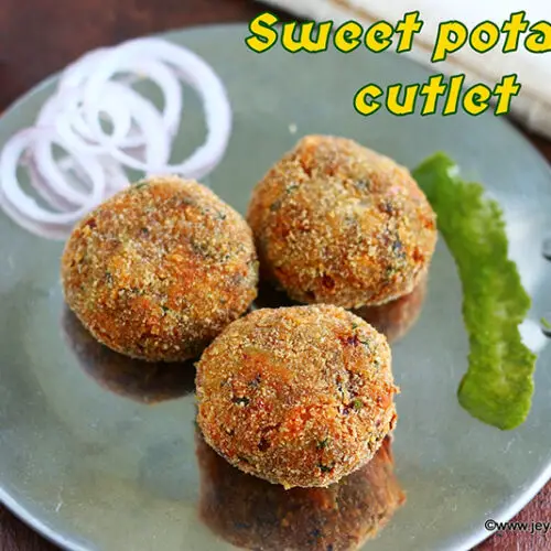 Sweet potato cutlet Jeyashri's Kitchen