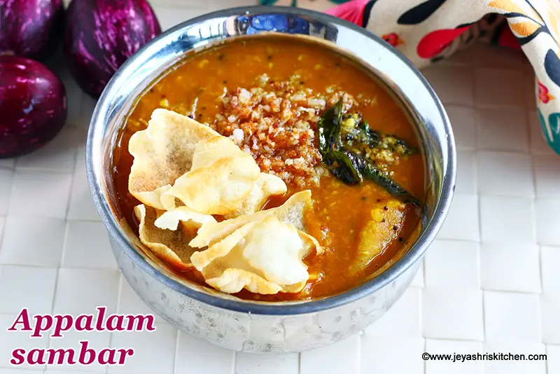 Appalam sambar recipe