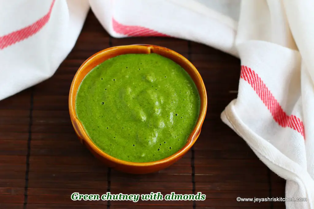 Green chutney with almonds