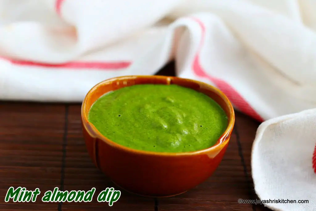 Green chutney with almonds