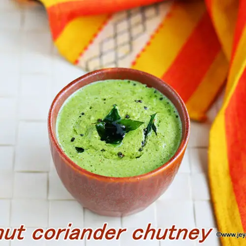 Coconut coriander chutney Jeyashri's Kitchen