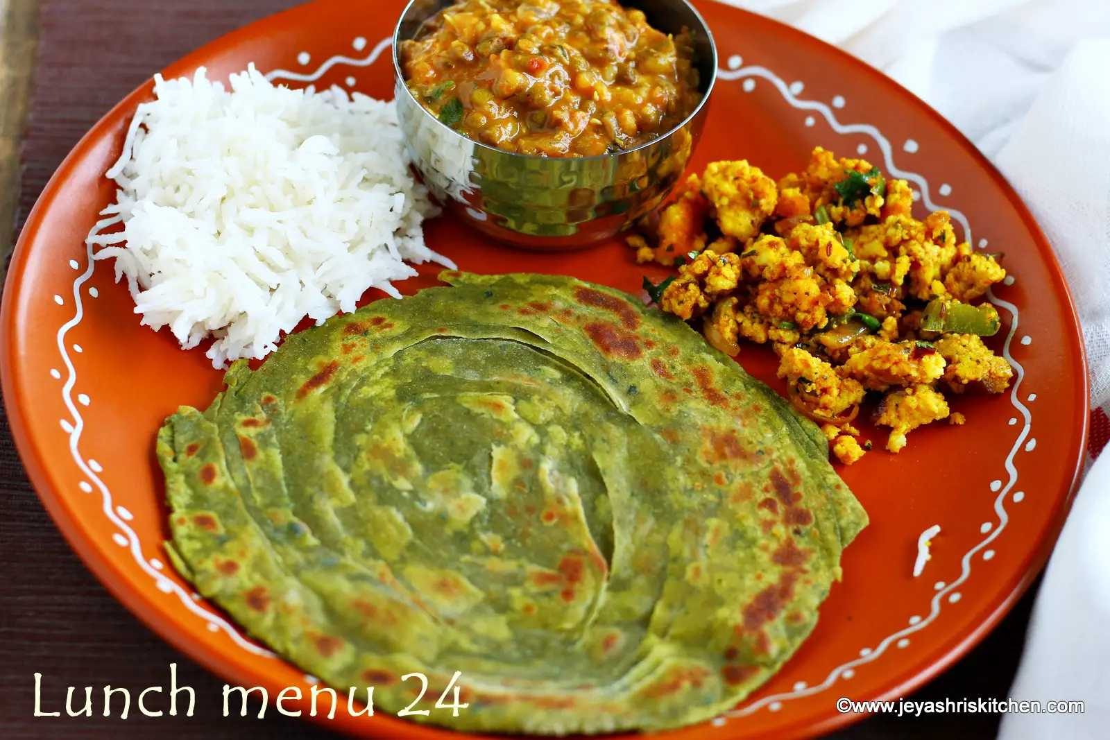 Indian lunch menu