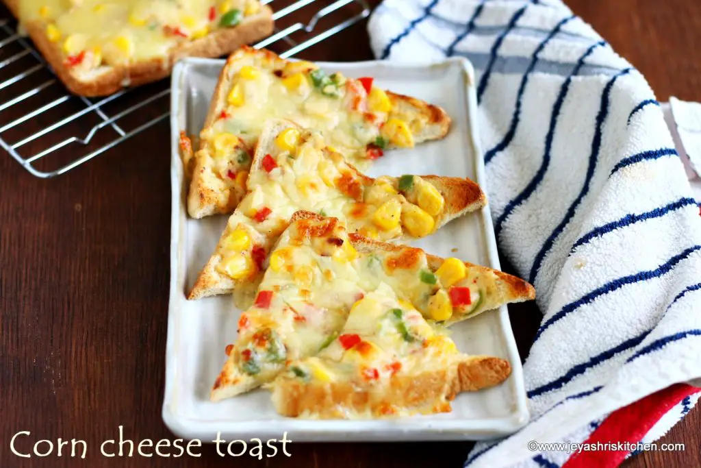 Corn cheese capsicum toast