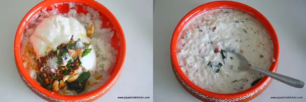 Seasoning curd poha