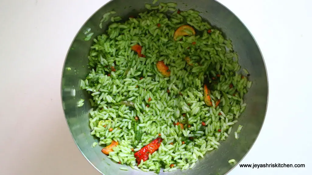 Coriander leaves rice