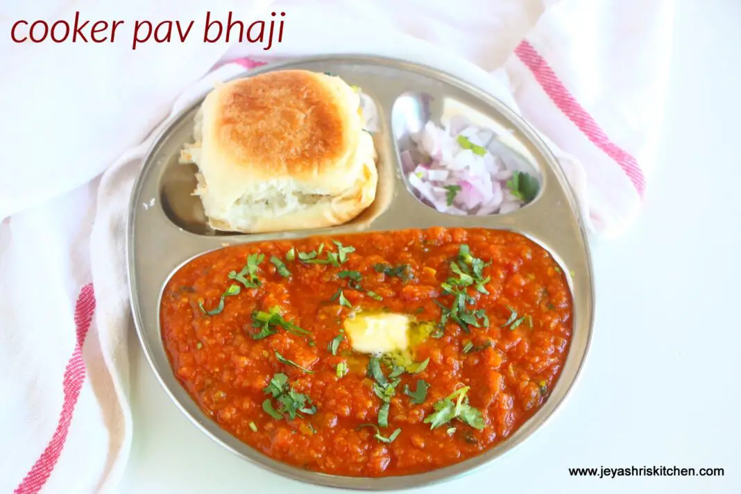 Pressure cooker pav bhaji