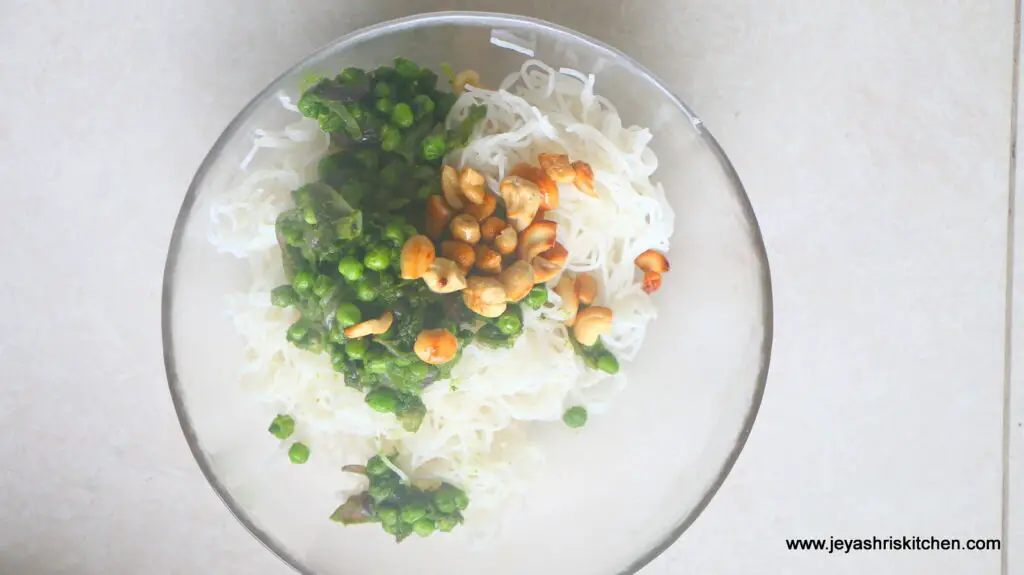 coriander peas idiyappam