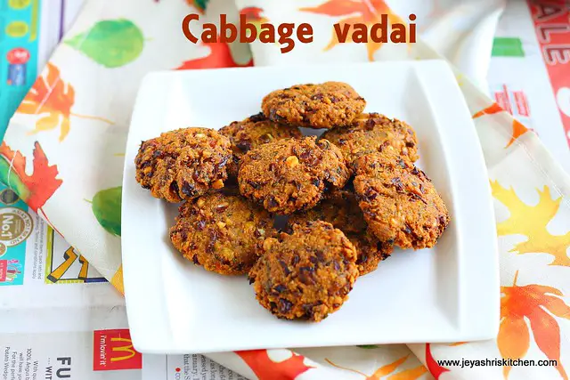 cabbage masala vadai