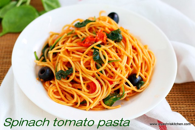 Spinach --Tomato pasta