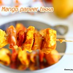 Mango paneer tikka in oven