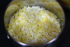 cooked rice and dal