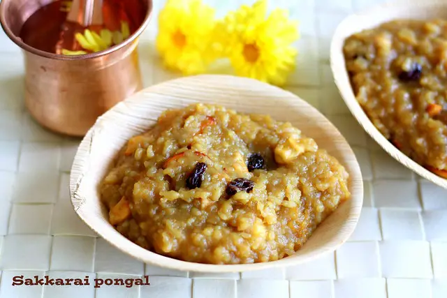 Temple style sakkarai pongal