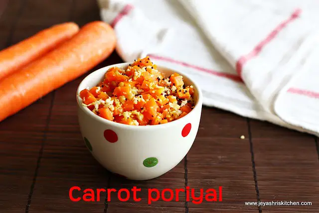 Microwave-carrot -poriyal