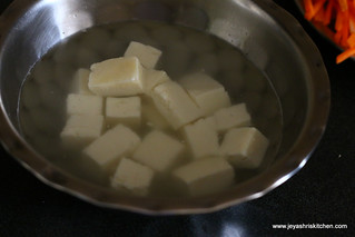 paneer-hot water