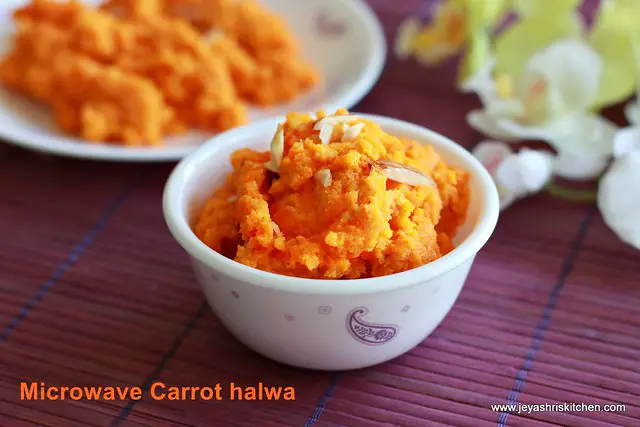 Microwave-carrot halwa