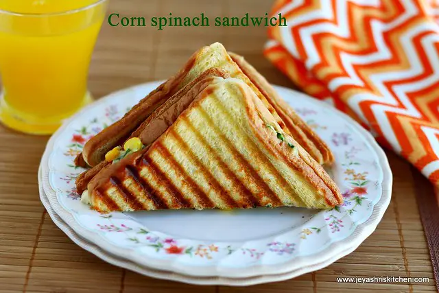 corn and spinach sandwich corn and spinach sandwich