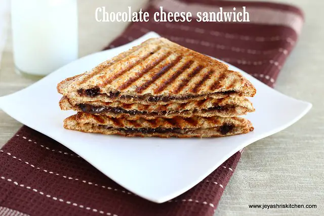 Grilled -chocolate cheese sandwich Grilled -chocolate cheese sandwich