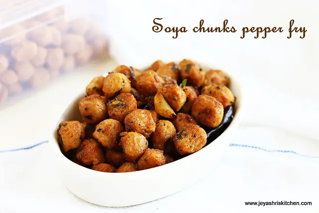 Soya chunks- pepper fry