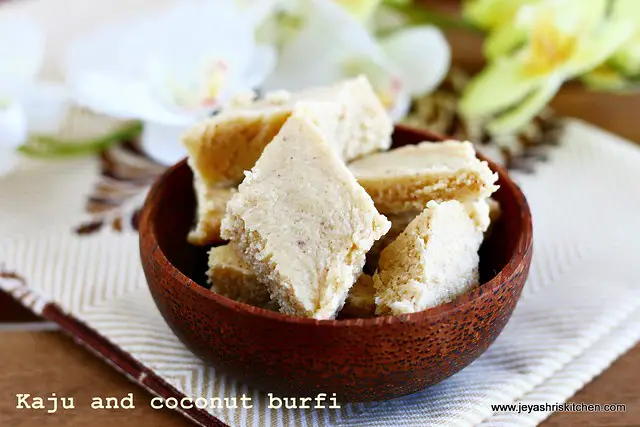 Kaju coconut burfi