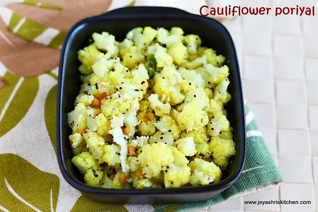 cauliflower- poriyal