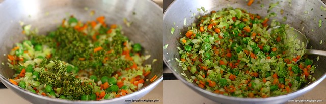 Cabbage carrot and peas Poriyal