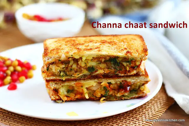 Aloo channa chaat sandwich Aloo channa chaat sandwich