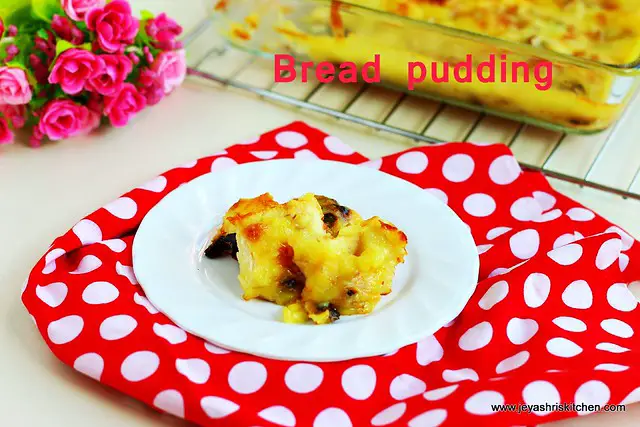 bread pudding with custard sauce