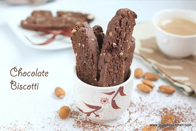 Chocolate almond biscotti