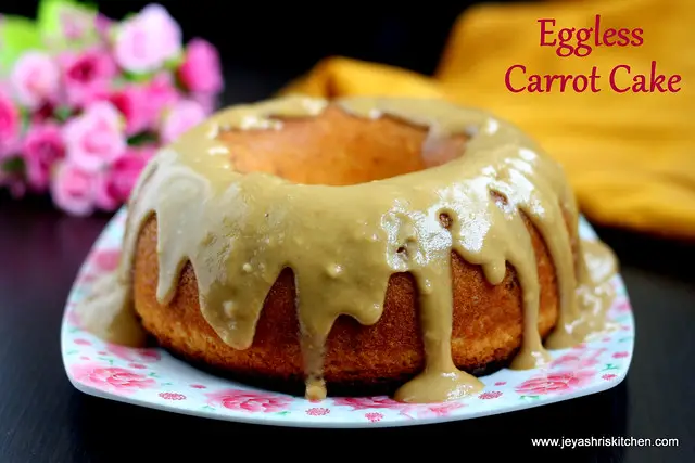 Eggless carrot cake