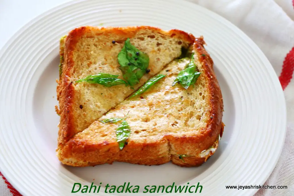 Dahi tadka sandwich recipe