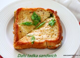 Dahi tadka sandwich recipe Dahi tadka sandwich recipe