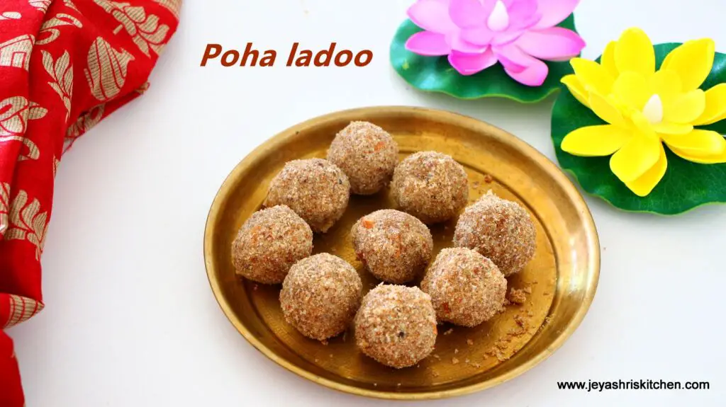 Poha ladoo with jaggery